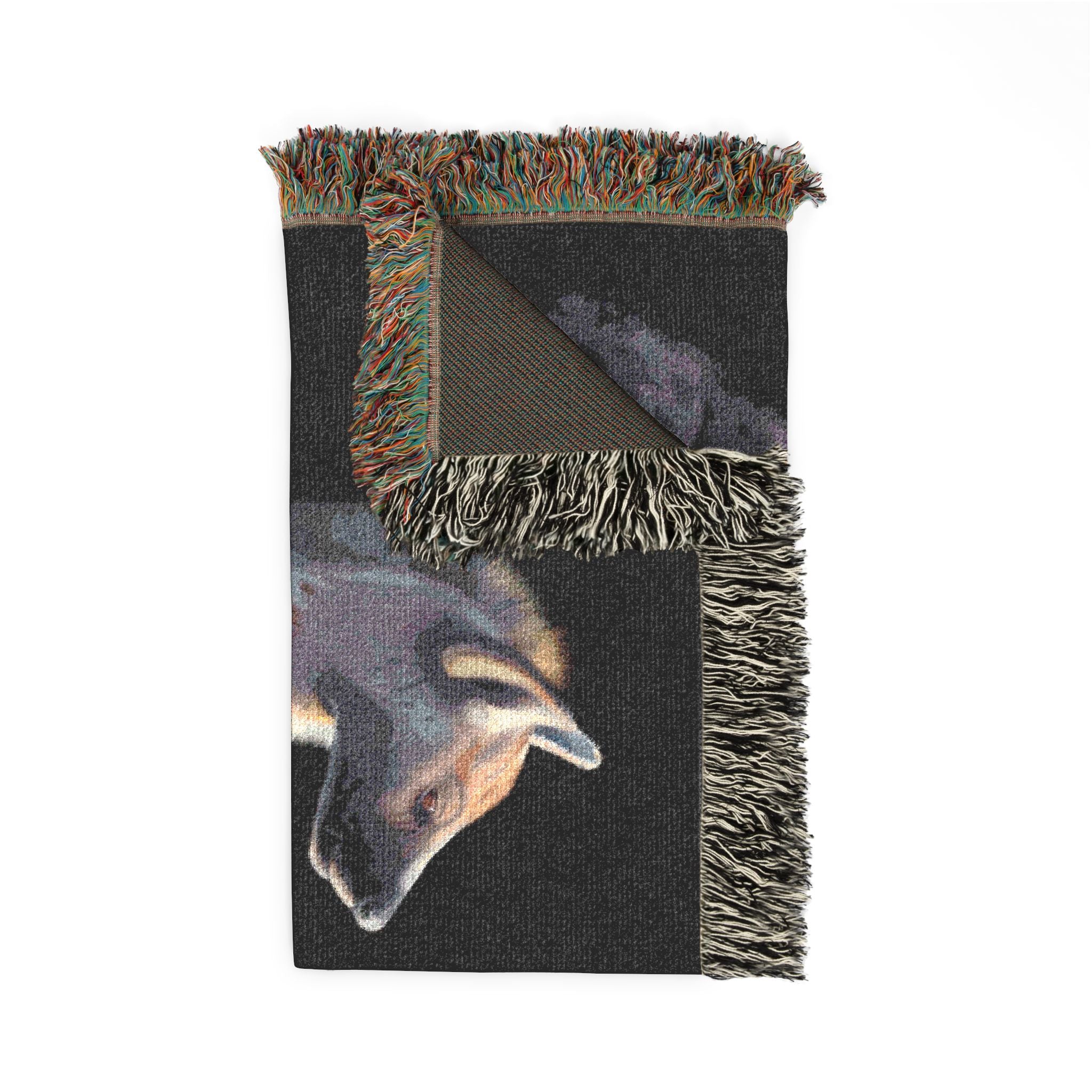 Woven blanket featuring illustrated hyena pups in a cozy wildlife-inspired design with warm earthy tones and detailed animal artwork. Soft statement blanket with nature lover aesthetic, safari inspired decor, whimsical wildlife art, maximalist home decor, indie illustration style, cozy cottagecore vibe, and expressive alternative decor perfect for bedrooms, reading nooks, couches, gifts, and colorful eclectic living spaces.
