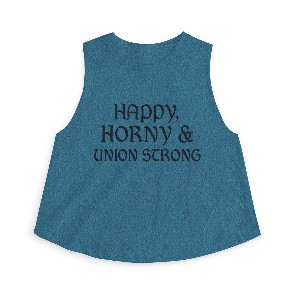Happy, Horny & Union Strong Crop Top