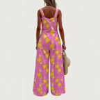 Winding Bloom in Lemon Taffy Wide-Leg Jumpsuit