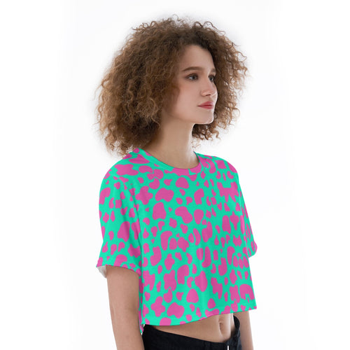Bubblegum Cow Crop Top