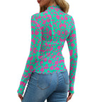 Sheer mesh top featuring a pink bubblegum cow print with playful western-inspired all-over pattern design. Alternative fashion mesh shirt with coquette cowgirl aesthetic, kawaii western style, Y2K inspired streetwear, pastel cow print clothing, whimsical indie fashion, edgy layered outfit piece, playful maximalist aesthetic, expressive queer friendly fashion, trendy alternative mesh apparel, soft grunge western vibe, and statement sheer top perfect for festivals, concerts, nightlife, rave outfits, parties, 