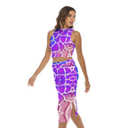 Bisexual Lighting Waterscape Top and Skirt Set