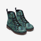 Lightweight leather-style boots with a clean minimalist design and everyday alternative fashion aesthetic. Casual combat boots with indie streetwear vibe, expressive queer friendly fashion, versatile unisex style, artsy alternative footwear, punk inspired casualwear, and comfortable statement shoes perfect for concerts, festivals, casual outfits, travel, streetwear looks, and everyday alternative wear.