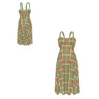 High-waist suspender dress with a soft flowy silhouette and feminine vintage-inspired design. Alternative fashion dress with indie streetwear aesthetic, cottagecore style, whimsical casualwear, expressive queer friendly fashion, artsy everyday outfit, retro inspired silhouette, and playful statement clothing perfect for brunch, vacations, festivals, casual outings, summer wear, and everyday alternative fashion.