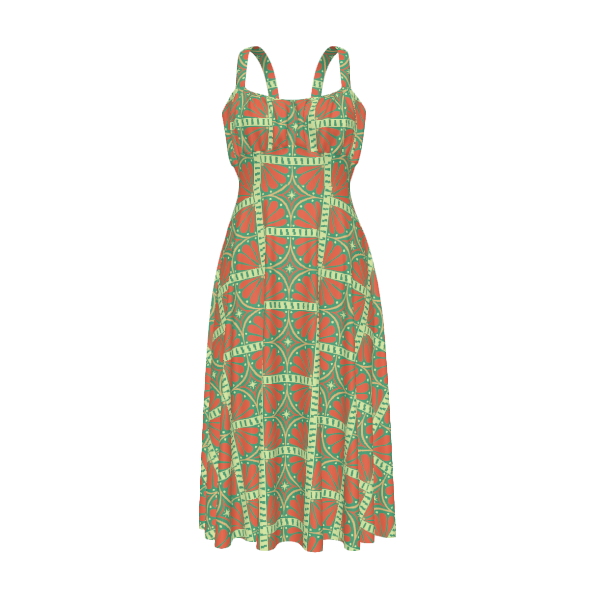 High-waist suspender dress with a soft flowy silhouette and feminine vintage-inspired design. Alternative fashion dress with indie streetwear aesthetic, cottagecore style, whimsical casualwear, expressive queer friendly fashion, artsy everyday outfit, retro inspired silhouette, and playful statement clothing perfect for brunch, vacations, festivals, casual outings, summer wear, and everyday alternative fashion.
