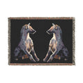 Woven blanket featuring illustrated hyena pups in a cozy wildlife-inspired design with warm earthy tones and detailed animal artwork. Soft statement blanket with nature lover aesthetic, safari inspired decor, whimsical wildlife art, maximalist home decor, indie illustration style, cozy cottagecore vibe, and expressive alternative decor perfect for bedrooms, reading nooks, couches, gifts, and colorful eclectic living spaces.