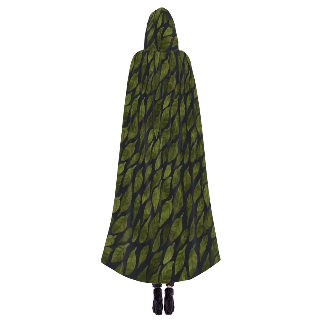 Leaf Drift Dark Hooded Cloak