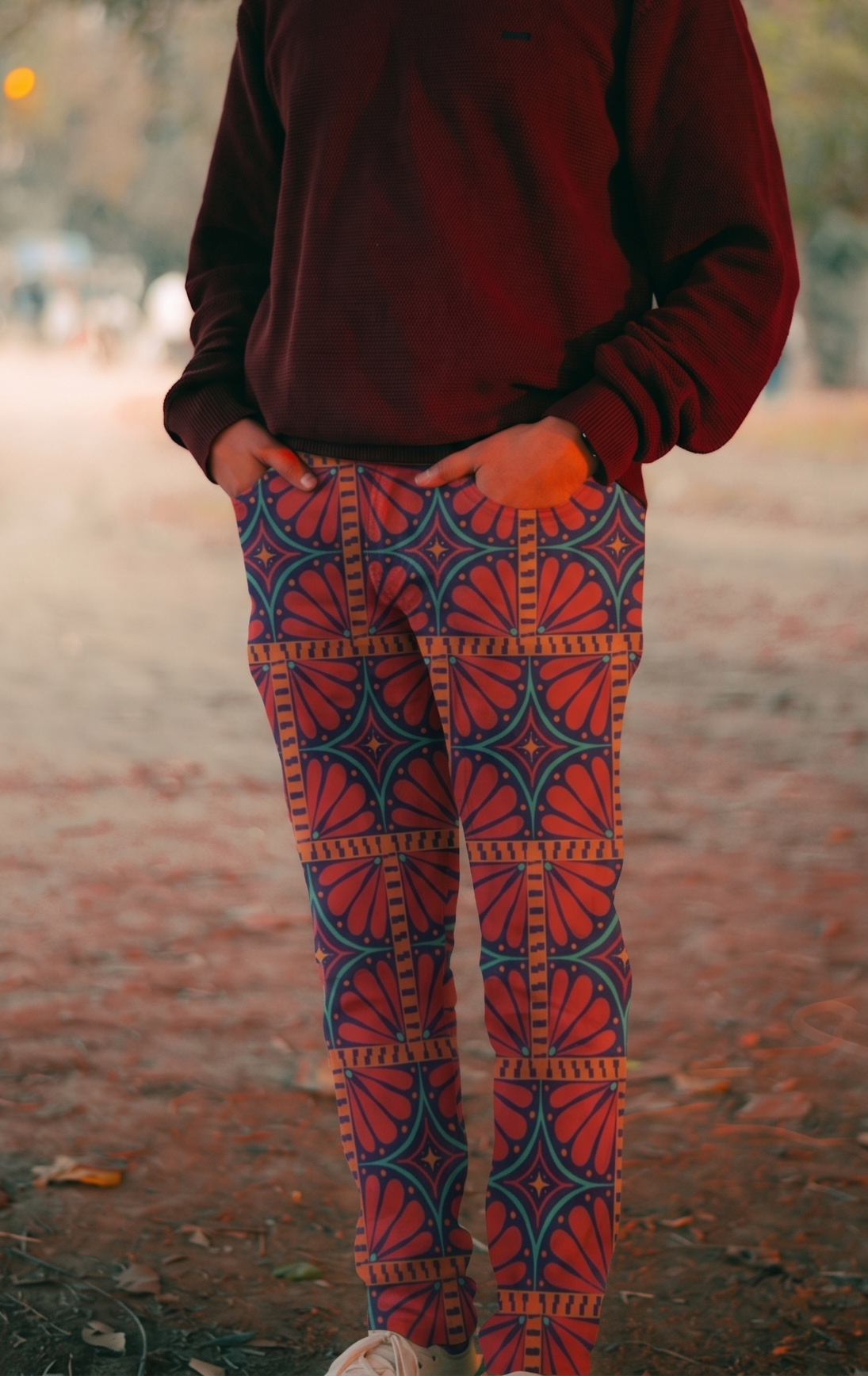 Petalburst Tile in Midnight Fiesta Dress Pants