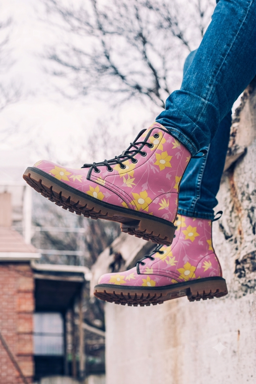 Winding Bloom in Lemon Taffy Boots