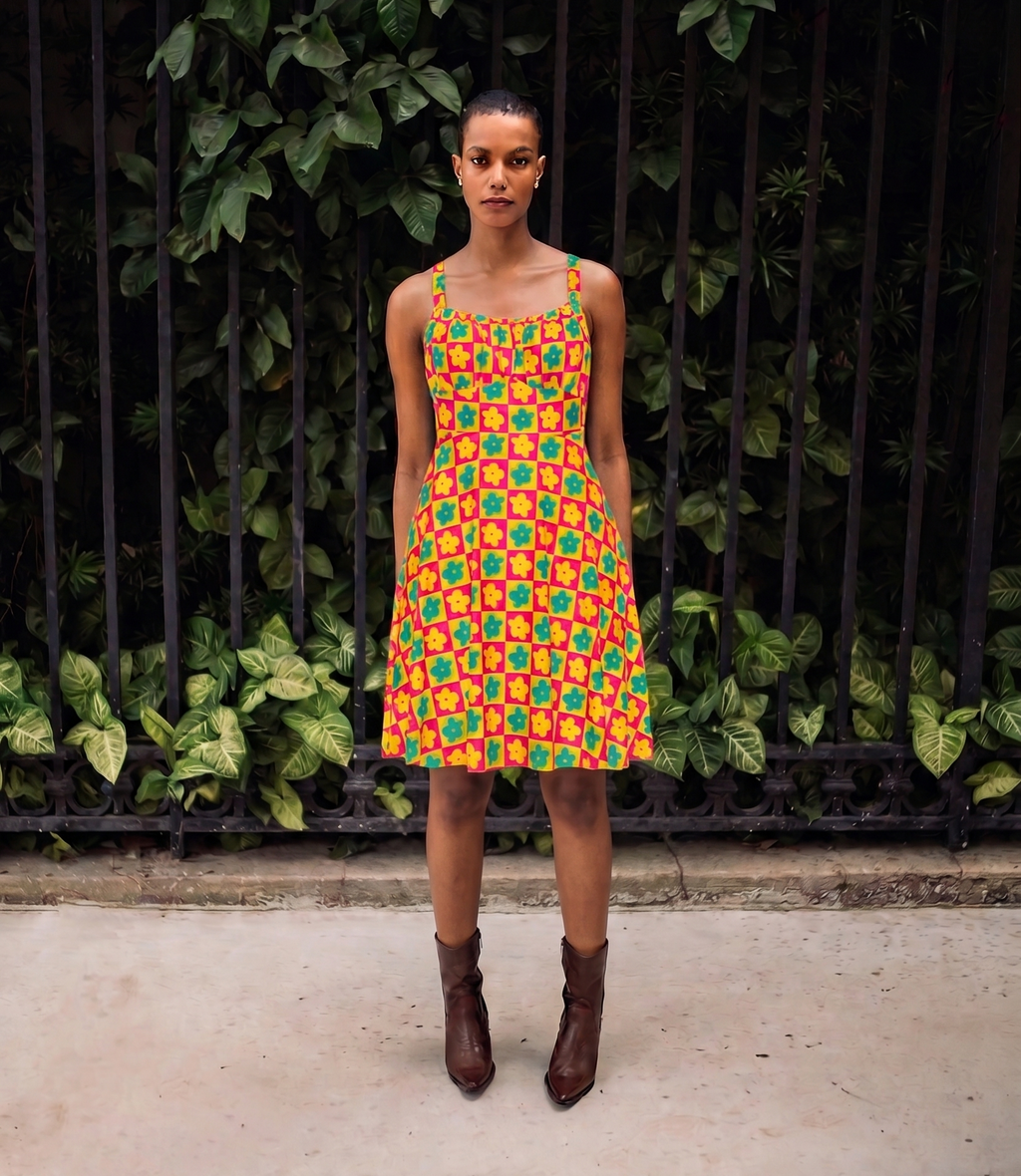 Groovy Flowers Sweetheart Dress