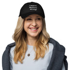 Alternative fashion baseball cap with feminist humor embroidery and adjustable strap