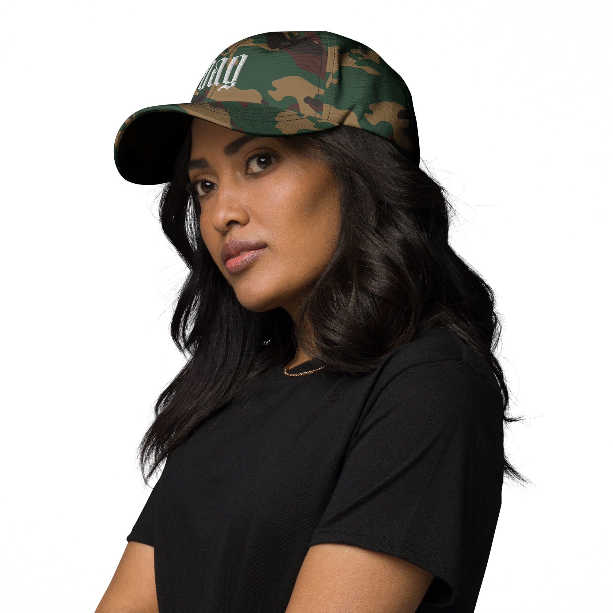 Black dad hat embroidered with the word ‘HAG’ in ornate vintage gothic lettering. Alternative fashion accessory with queer streetwear aesthetic, witchy fashion, sarcastic humor, feminist style, indie fashion, spooky cute apparel, gothic embroidery, punk inspired streetwear, adjustable baseball cap, casual everyday alternative outfit, internet humor fashion, artsy accessory, and edgy statement hat for concerts, festivals, casual wear, and alternative wardrobes.