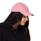 Alternative fashion baseball cap with feminist humor embroidery and adjustable strap