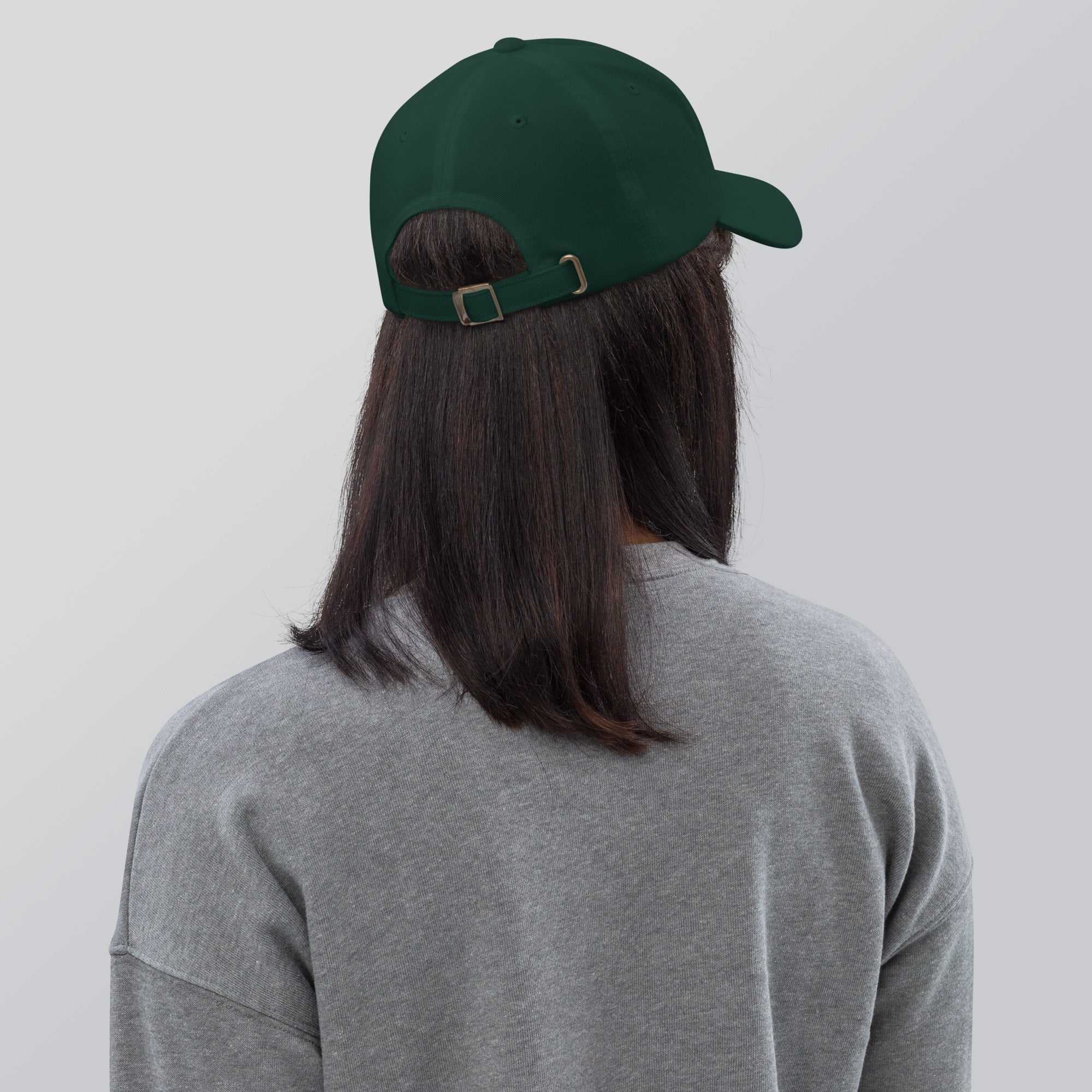 Black dad hat embroidered with the word ‘HAG’ in ornate vintage gothic lettering. Alternative fashion accessory with queer streetwear aesthetic, witchy fashion, sarcastic humor, feminist style, indie fashion, spooky cute apparel, gothic embroidery, punk inspired streetwear, adjustable baseball cap, casual everyday alternative outfit, internet humor fashion, artsy accessory, and edgy statement hat for concerts, festivals, casual wear, and alternative wardrobes.