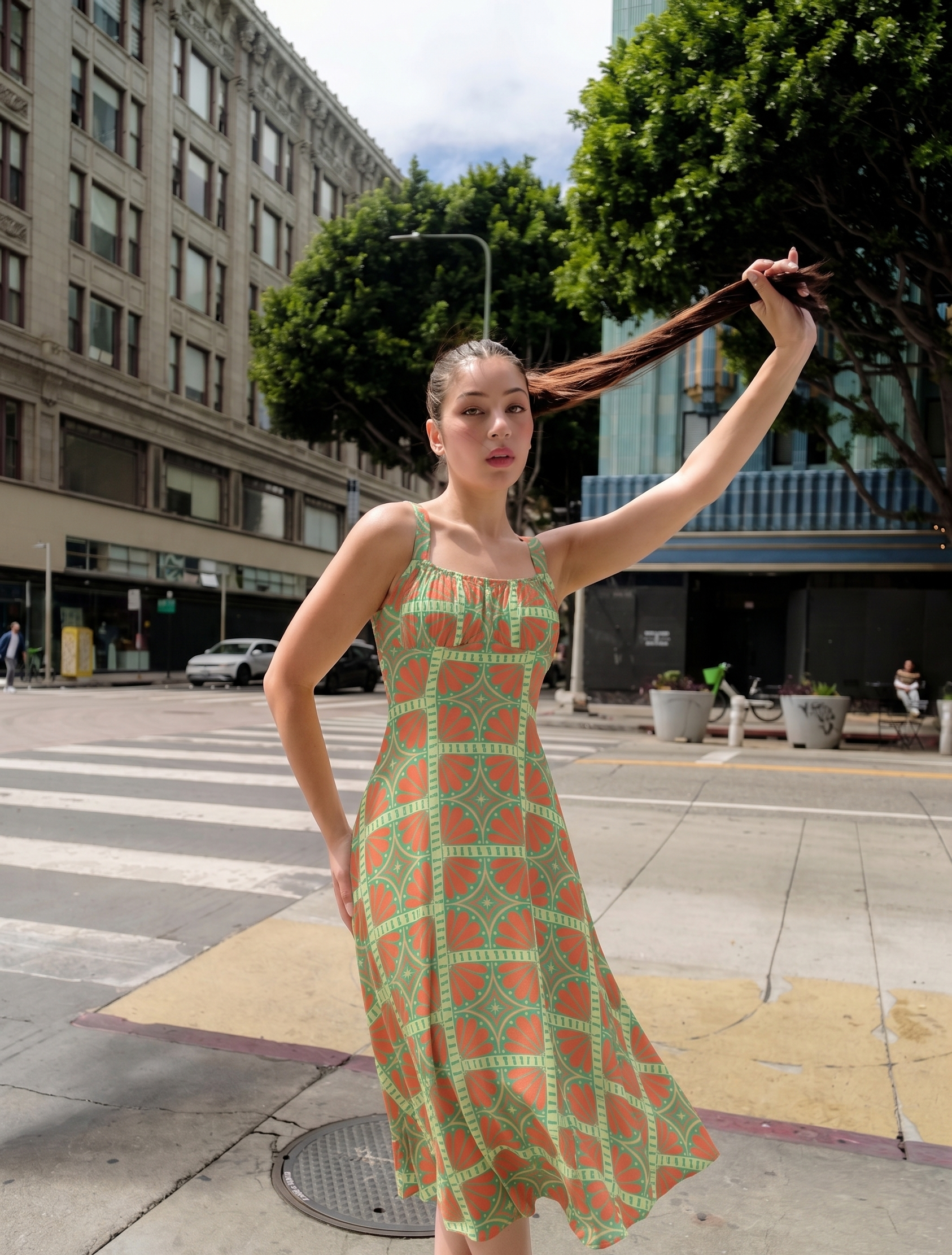 Petalburst Tile in Citrus Grove Sweetheart Dress
