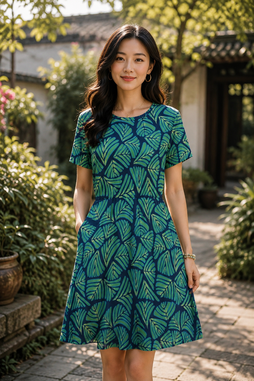 Vestido Frondescence con Bolsillos