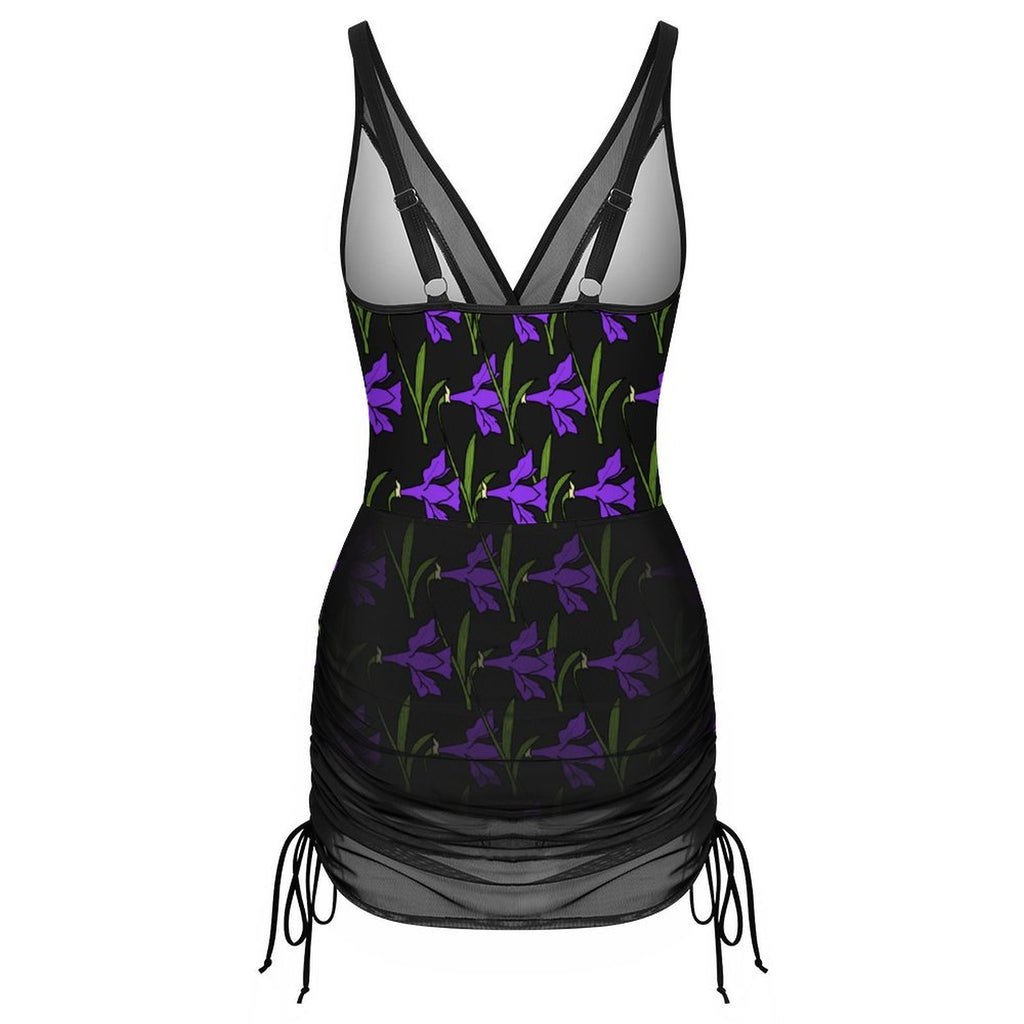 Midnight Longing One-Piece Swimsuit With Skirt