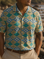 Bloomgrid en la camisa abotonada Capri Coast