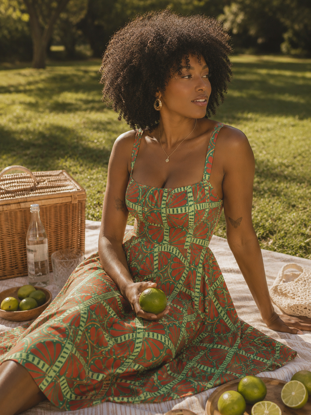 Petalburst Tile in Citrus Grove Sweetheart Dress