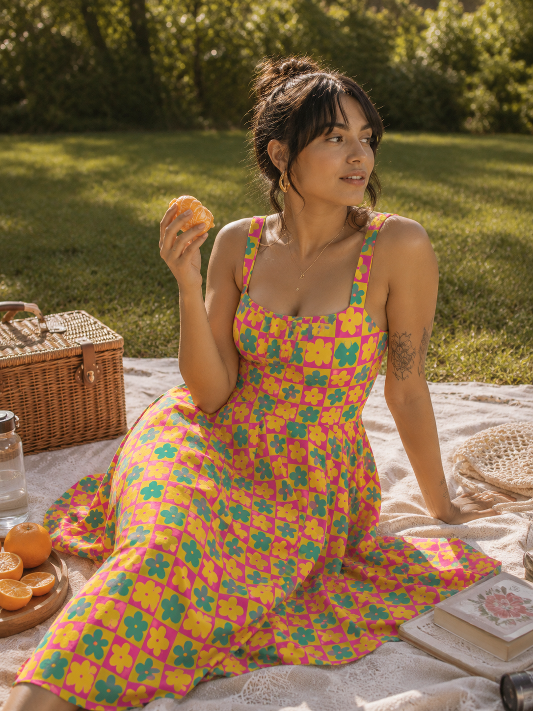 Groovy Flowers Sweetheart Dress