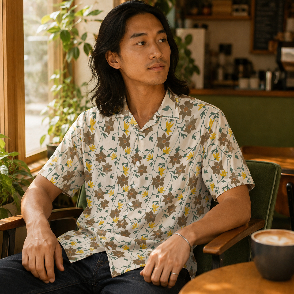 Winding Bloom in Wheatfield Button Down Shirt