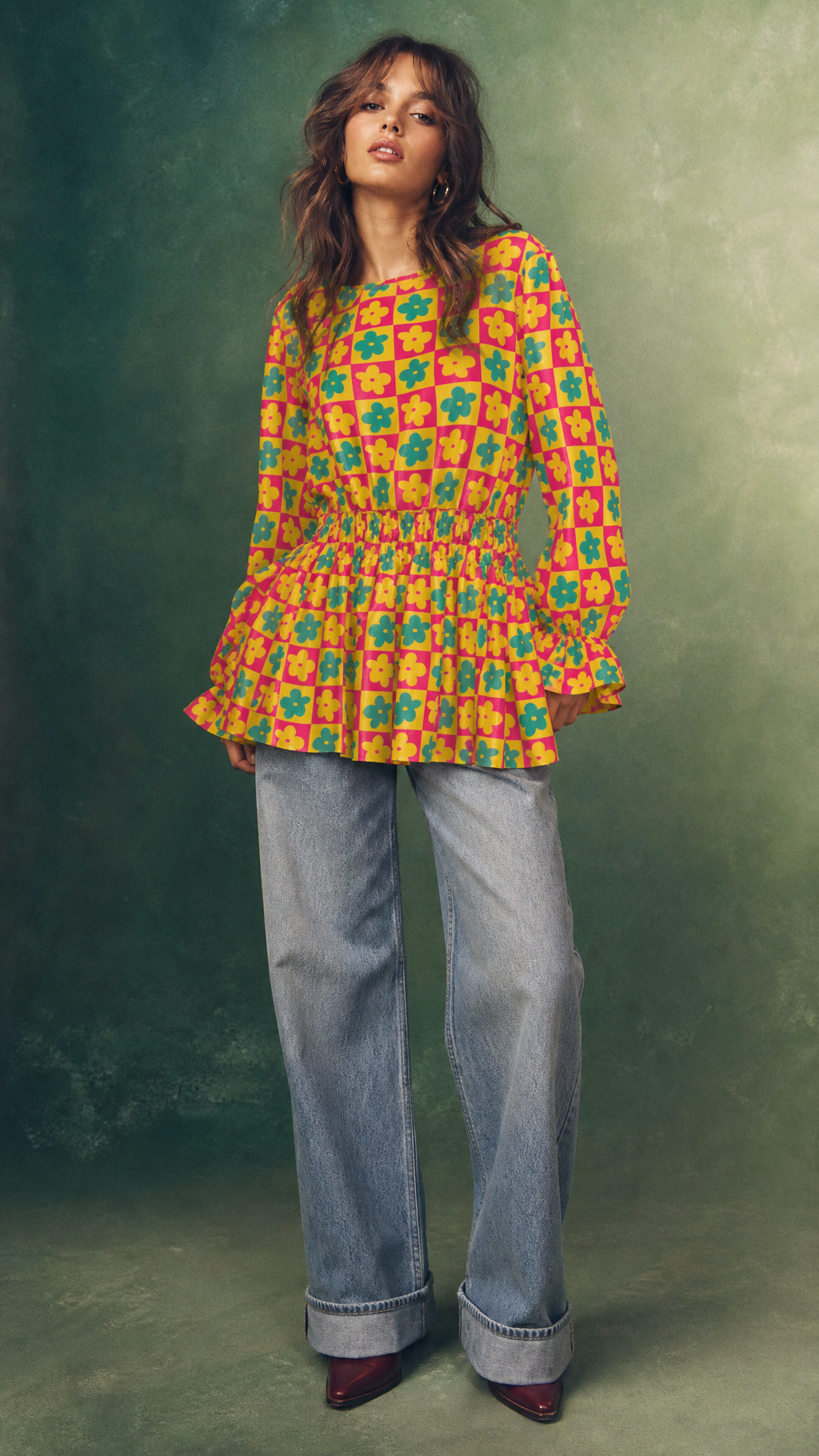 Groovy Flowers Smocked Shirt